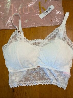 JadyK “Skye” Bralette - White Lace, Sz L/XL